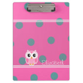 かわいいフクロウの個性が光る、クールでトレンディな水玉模様 クリップボード (正面)