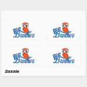 かわいいフクロウの兄 長方形シール (シート)