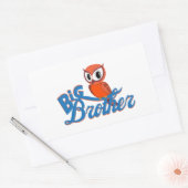 かわいいフクロウの兄 長方形シール (封筒)