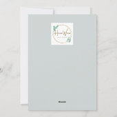 かわいいフクロウの冬の日 グレーのニュートラル ブランケット シーズンカード (裏面)