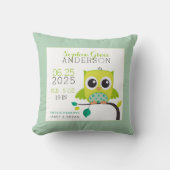 かわいいフクロウの出生統計メモ 赤ちゃんの寝室 クッション (正面)