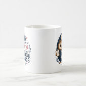 かわいいフクロウの夜勤看護師イラスト コーヒーマグカップ (中央)