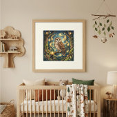 かわいいフクロウの夢の森の動物の保育園ポスター ポスター