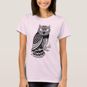 かわいいフクロウの女性のTシャツ Tシャツ