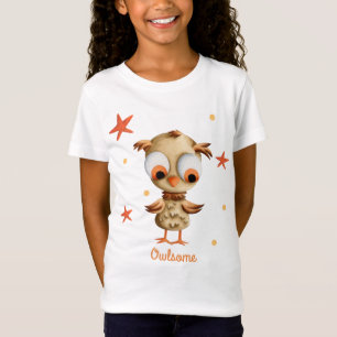かわいいフクロウの子ども Tシャツ