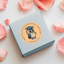 かわいいフクロウの子供たち卒業 |オレンジ新学期