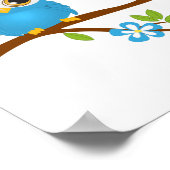 かわいいフクロウの少年が枝に座るポスター ポスター (角)