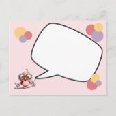 かわいいフクロウの思考泡 ポストカード (正面)