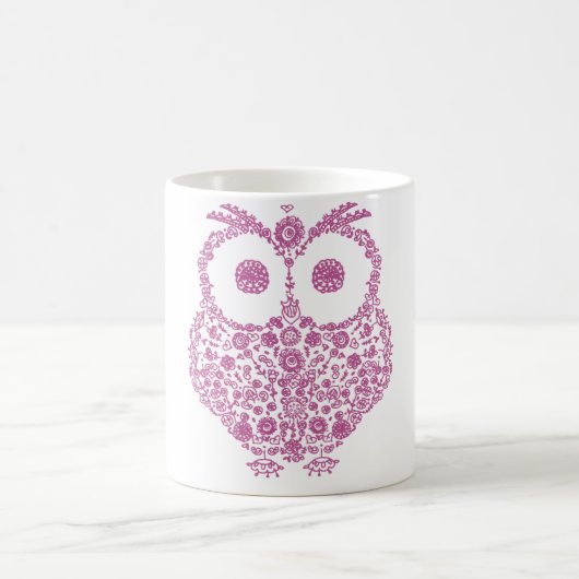 かわいいフクロウの恋人のギフト コーヒーマグカップ (中央)