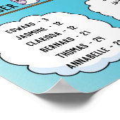 かわいいフクロウの教室誕生日ボードテーマ ポスター (角)