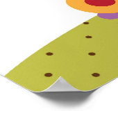 かわいいフクロウの木のイラストレーション ポスター (角)