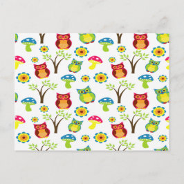 かわいいフクロウの木 ポストカード