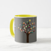 かわいいフクロウの木 |背景 マグカップ (正面左)