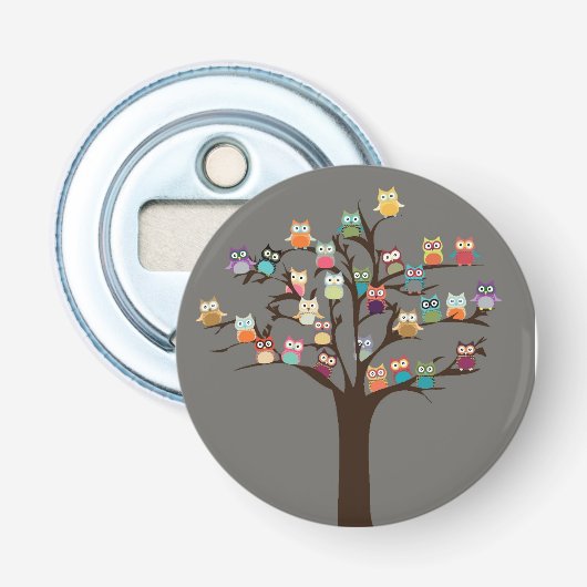 かわいいフクロウの木 |背景 栓抜き (正面)