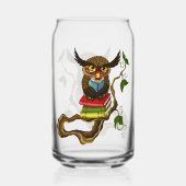 かわいいフクロウの本 ガラス缶 (正面)