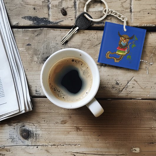 かわいいフクロウの本 キーホルダー