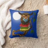 かわいいフクロウの本 クッション (ブランケット)