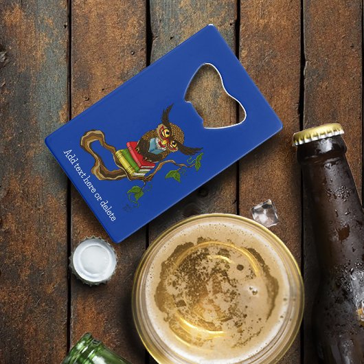 かわいいフクロウの本 クレジットカード栓抜き