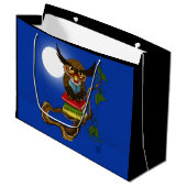 かわいいフクロウの本 ラージペーパーバッグ (正面アングル)