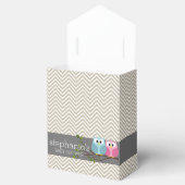 かわいいフクロウの枝に赤ちゃん女の子または男の子シャワー フェイバーボックス (オープン)