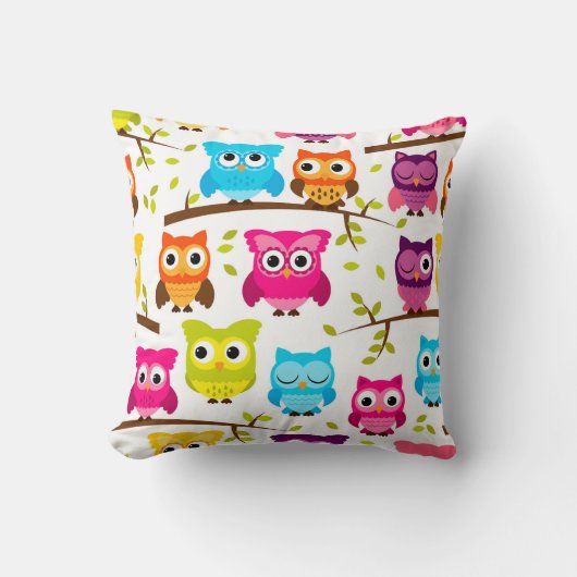 かわいいフクロウの正方形の綿の装飾用クッションの箱16x16 クッション (正面)