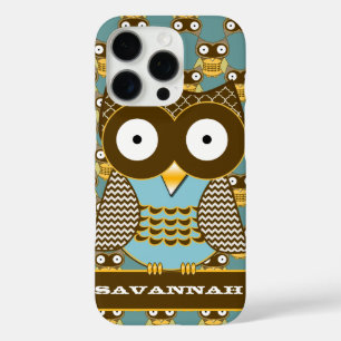 かわいいフクロウの毛色のパターンあなたの色を選択 iPhone 16 PROケース