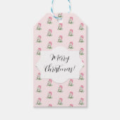 かわいいフクロウの水彩パターモノグラムのン ギフトタグ (正面)