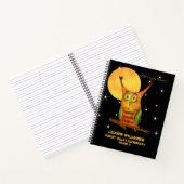 かわいいフクロウの水色スタイル名学年 ノートブック (内部)