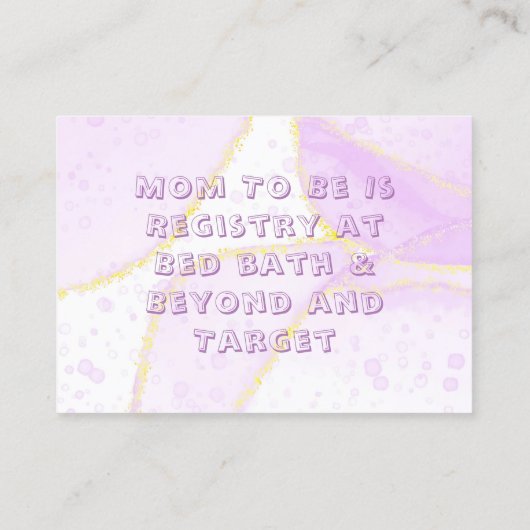 かわいいフクロウの水色スプラッシュベビーレジストリ 名刺 (裏面)