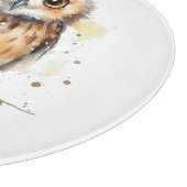 かわいいフクロウの水色、カスタマイズ可能 カッティングボード (角)