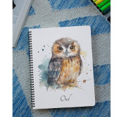 かわいいフクロウの水色、カスタマイズ可能 ノートブック