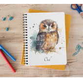 かわいいフクロウの水色、カスタマイズ可能 ノートブック