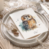 かわいいフクロウの水色、カスタマイズ可能 招待状