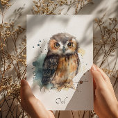 かわいいフクロウの水色、カスタマイズ可能 招待状