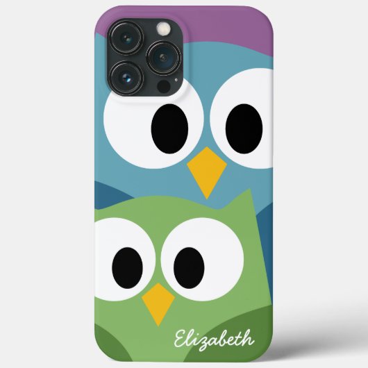 かわいいフクロウの目と名前 – カラフル Case-Mate iPhoneケース (裏面)