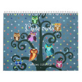 かわいいフクロウの絵 カレンダー (カバー)