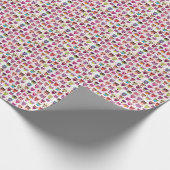 かわいいフクロウの背景のパター子供へン ラッピングペーパー (角)