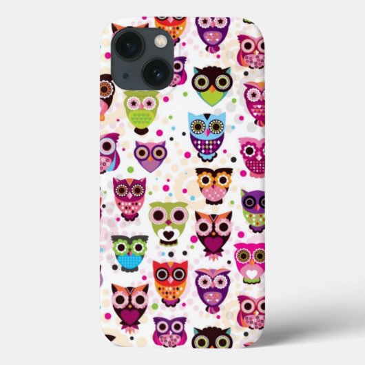 かわいいフクロウの背景のパター子供へン Case-Mate iPhoneケース (裏面)