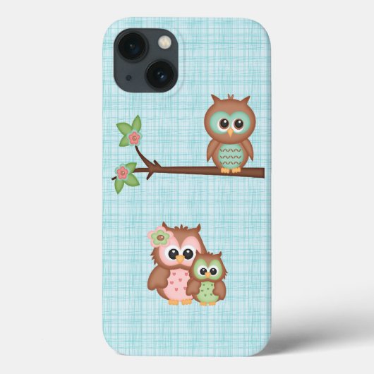 かわいいフクロウの花の家族 Case-Mate iPhoneケース (裏面)