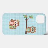 かわいいフクロウの花の家族 Case-Mate iPhoneケース (裏面 (横))