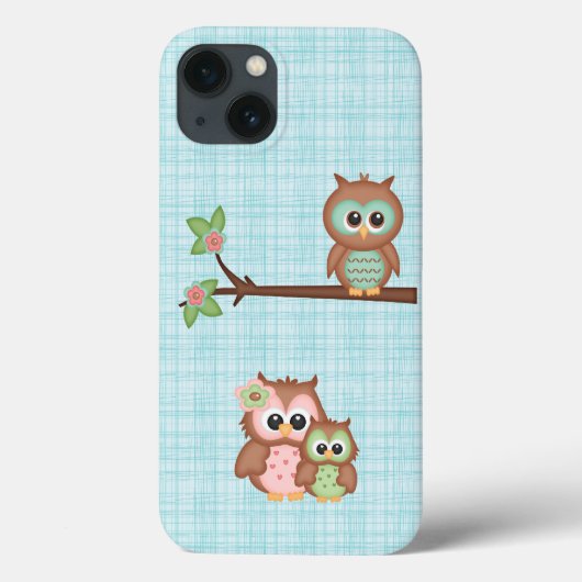 かわいいフクロウの花の家族 Case-Mate iPhoneケース (裏面)