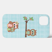 かわいいフクロウの花の家族 Case-Mate iPhoneケース (裏面 (横))