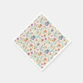 かわいいフクロウの花模様 スタンダードカクテルナプキン (角)