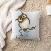 かわいいフクロウの茶色いフット クッション (ブランケット)