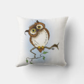 かわいいフクロウの茶色いフット クッション (裏面)