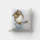 かわいいフクロウの茶色いフット クッション (正面)