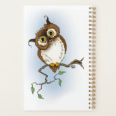 かわいいフクロウの茶色いフット プランナー手帳 (裏面)