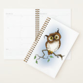 かわいいフクロウの茶色いフット プランナー手帳 (ディスプレー)