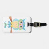 かわいいフクロウの荷物タグ ラゲッジタグ (正面横)