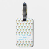 かわいいフクロウの荷物タグ ラゲッジタグ (裏面縦)